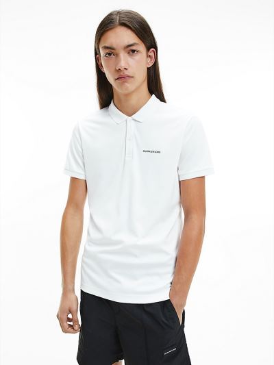Calvin Klein Ruhák HU462589 | Calvin Klein Slim Refined Cotton Férfi Pólóing Világos Fehér